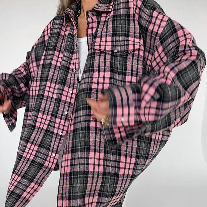 Women's Relaxed Fit Plaid Flannel Shirt berg-feldt