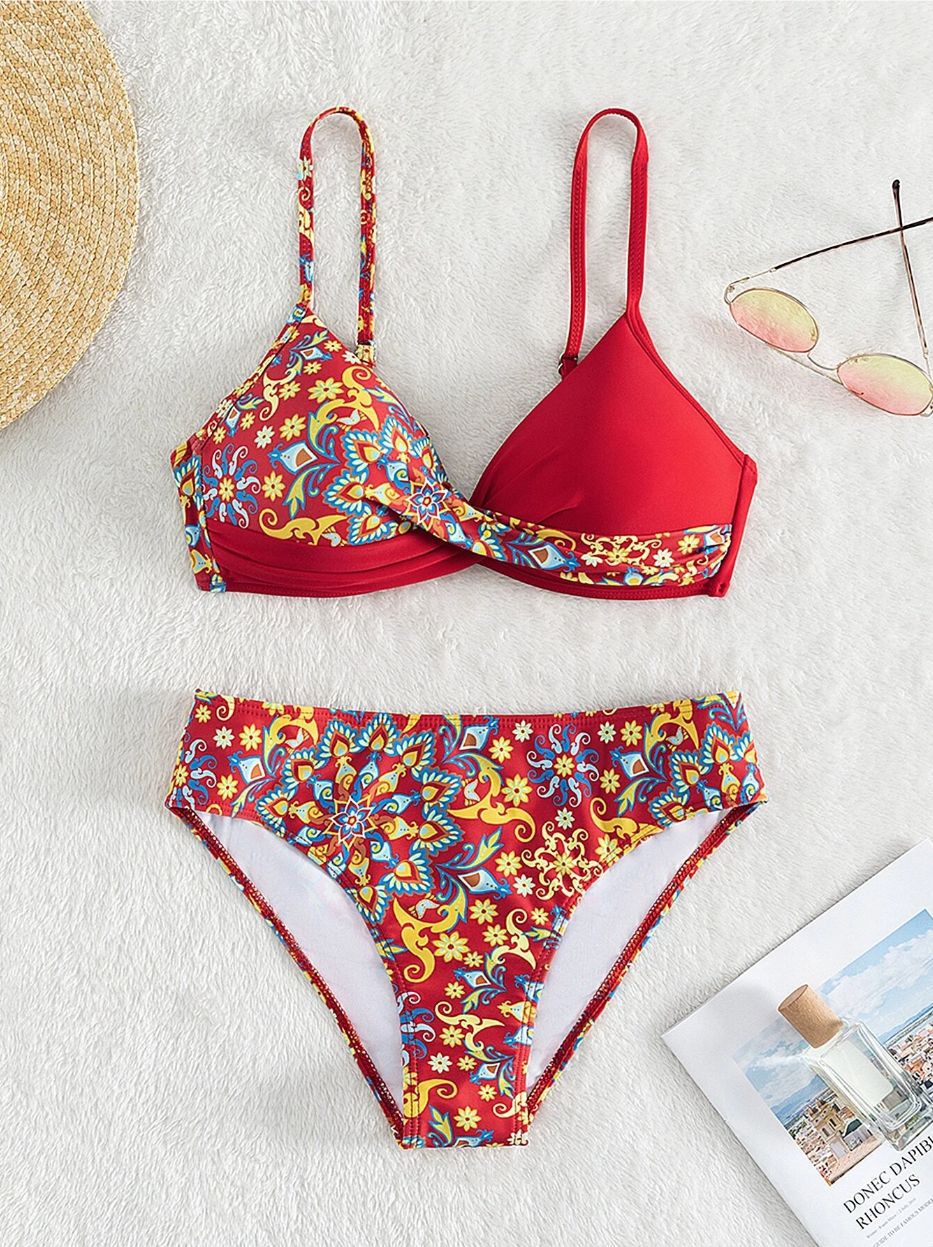 Women's Floral Print Bralette Bikini Set by berg-feldt