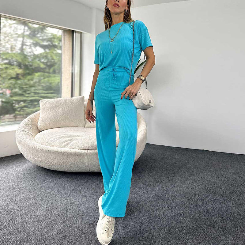 Weitbeiniger Damen-Jumpsuit mit Rippstruktur, elastischem Bund und weitem Bein von berg-feldt