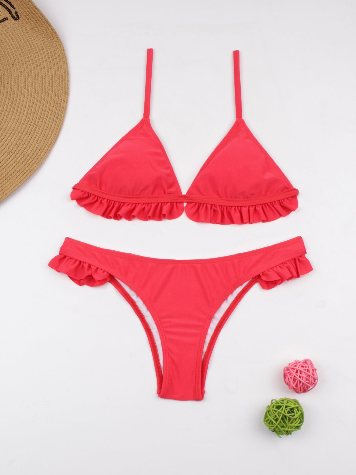 Ensemble de bikini pour femme avec volant froncé et bretelles réglables berg-feldt
