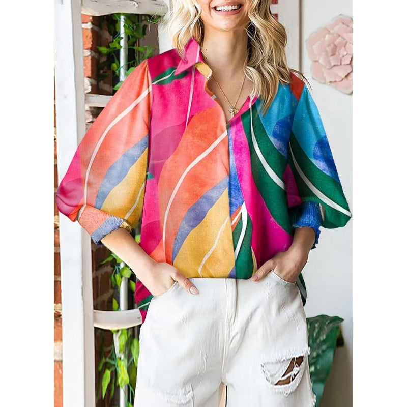 Women's Floral Print Button-Down Blouse berg-feldt