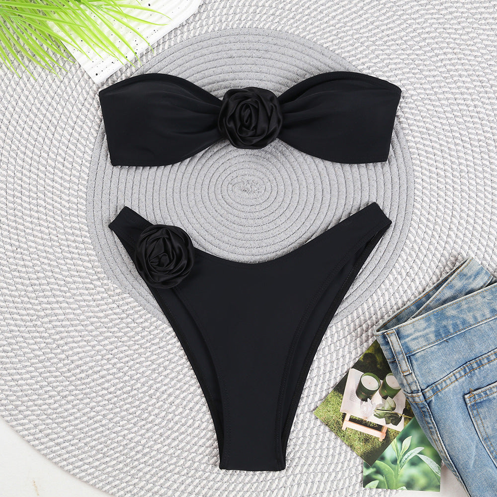 Women's Floral Embellished Bandeau Bikini Set by berg-feldt