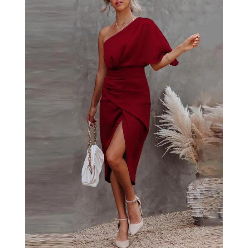 Asymmetrical Satin Midi Dress by berg-feldt for Women