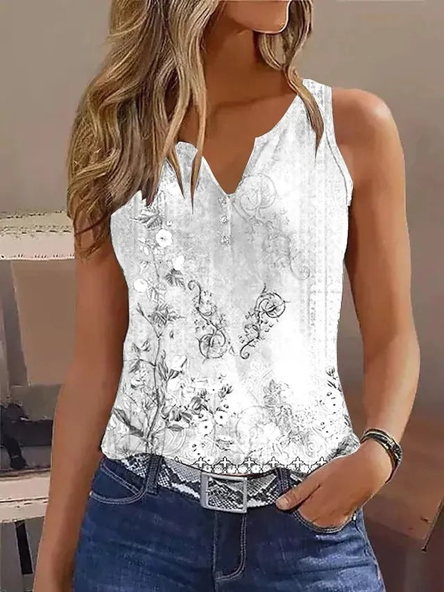Damen élégant débardeur sans manches avec motifs floraux Berg-Feldt