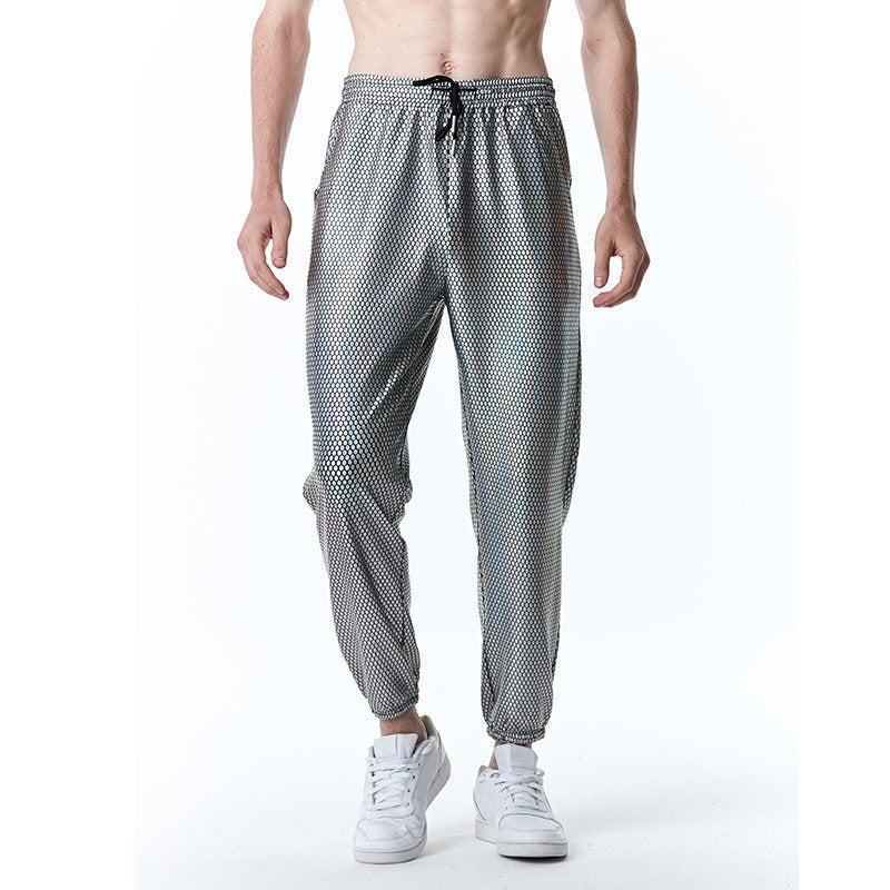 Herren futuristische Mesh-Hose im angesagten Metallic-Look Berg-Feldt