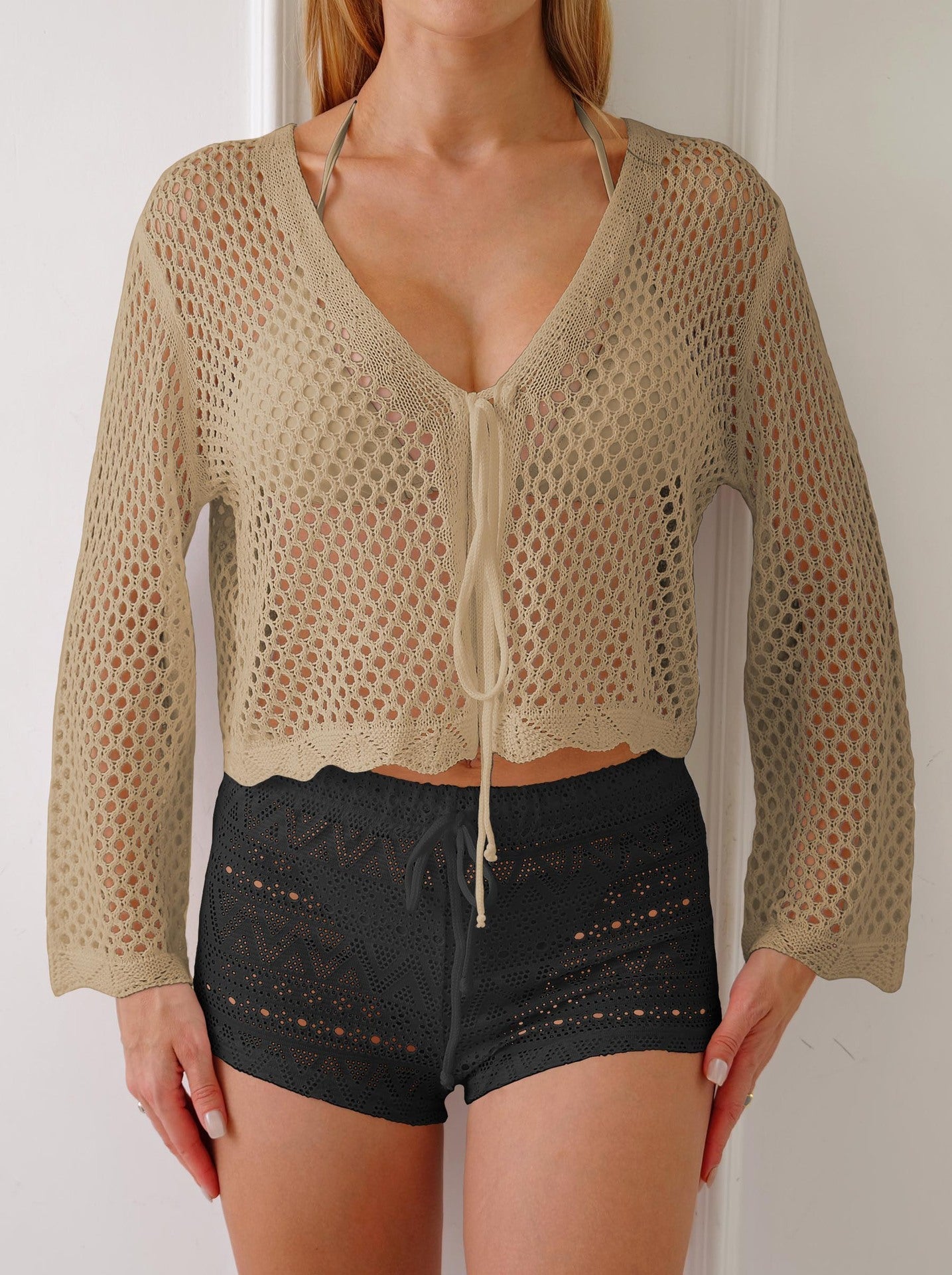 Women's Crochet Open Front Beach Cardigan berg-feldt