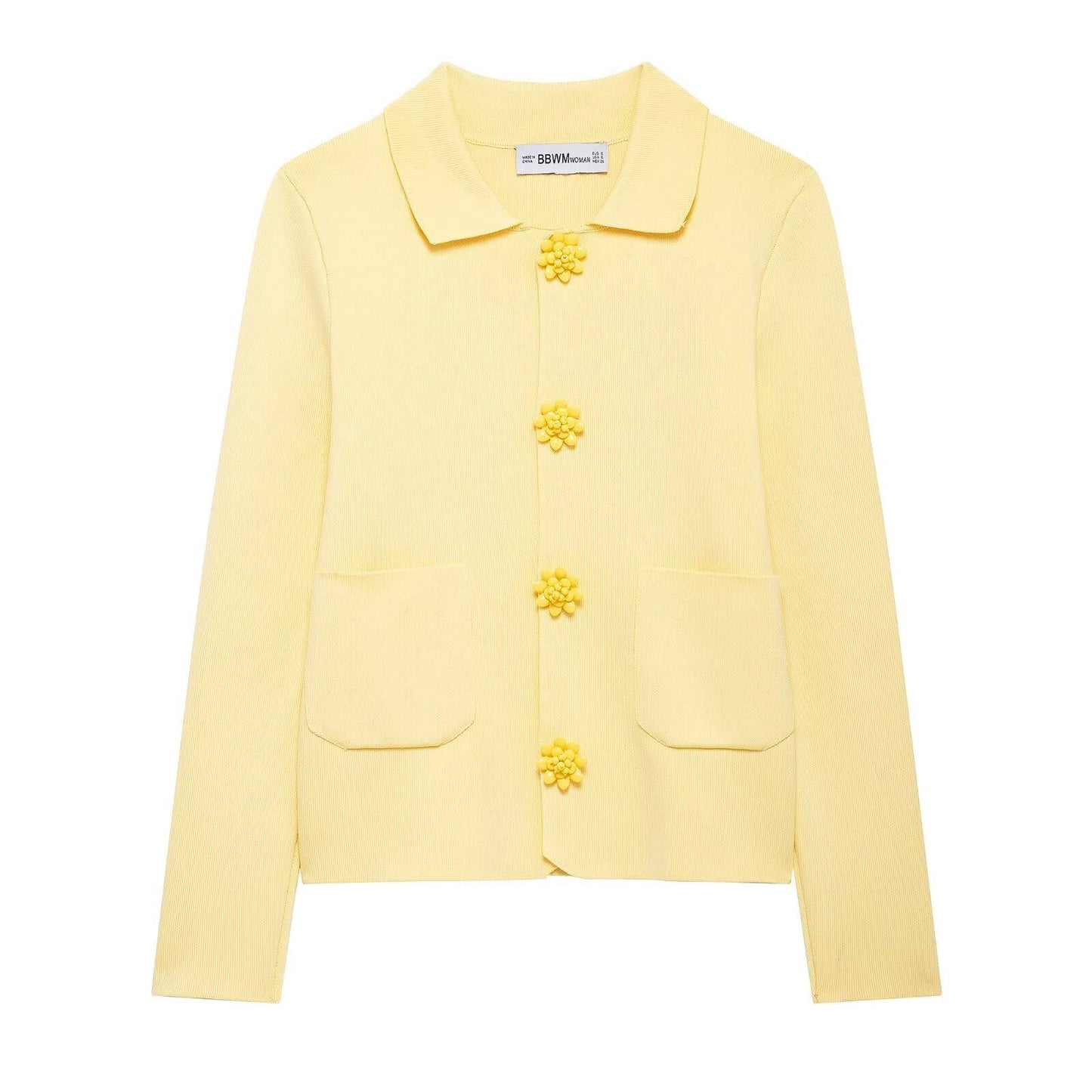 Women's Textured Knit Jacket with Floral Details berg-feldt