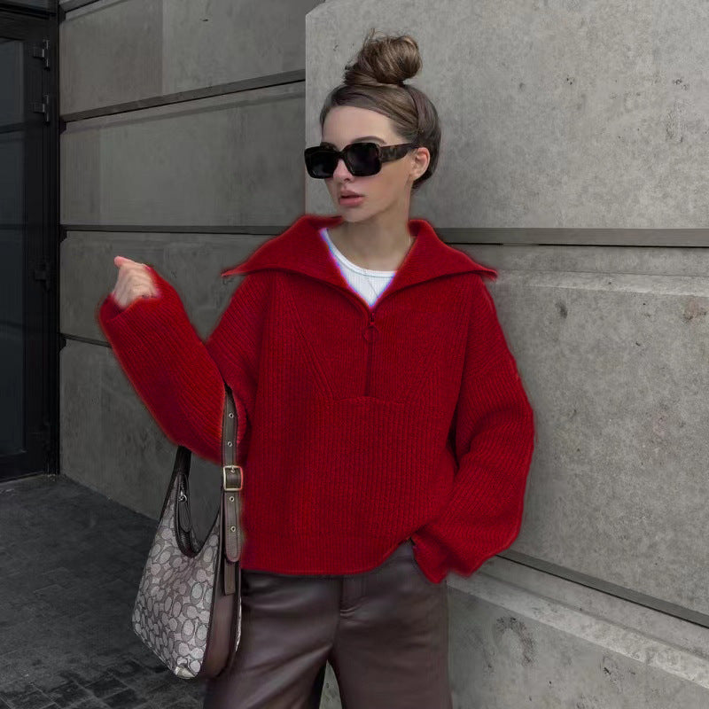 Berg-Feldt | Rippstrickpullover mit Reißverschluss Weich und Warm Lässig Schick
