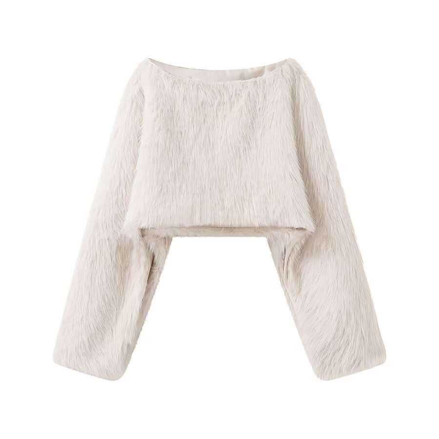 Women's Cropped Faux Fur Sweater berg-feldt