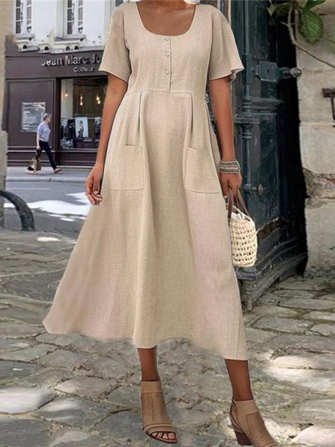 Women's Midi Dress with Button Closure by berg-feldt