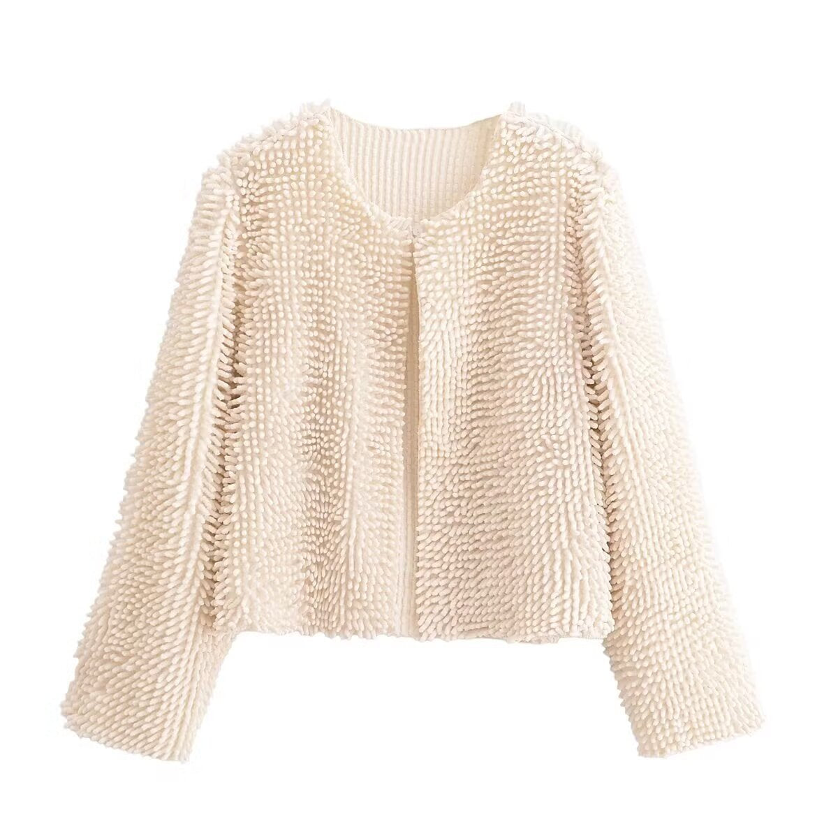 Women's Textured Fuzzy Cropped Jacket by berg-feldt