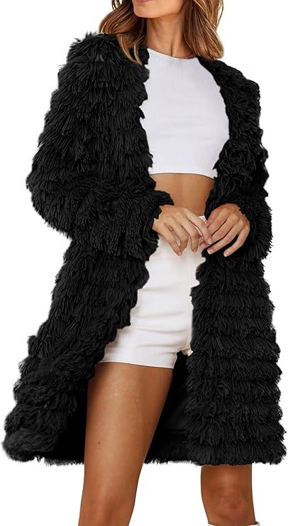 Manteau à franges long pour femme Berg-Feldt