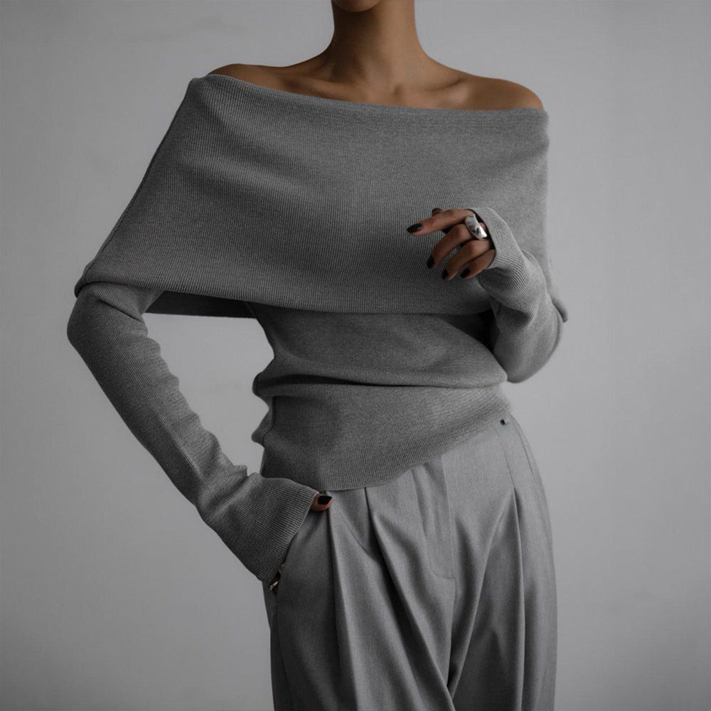 Women's Off-Shoulder Knit Sweater and Wide-Leg Pants Set berg-feldt
