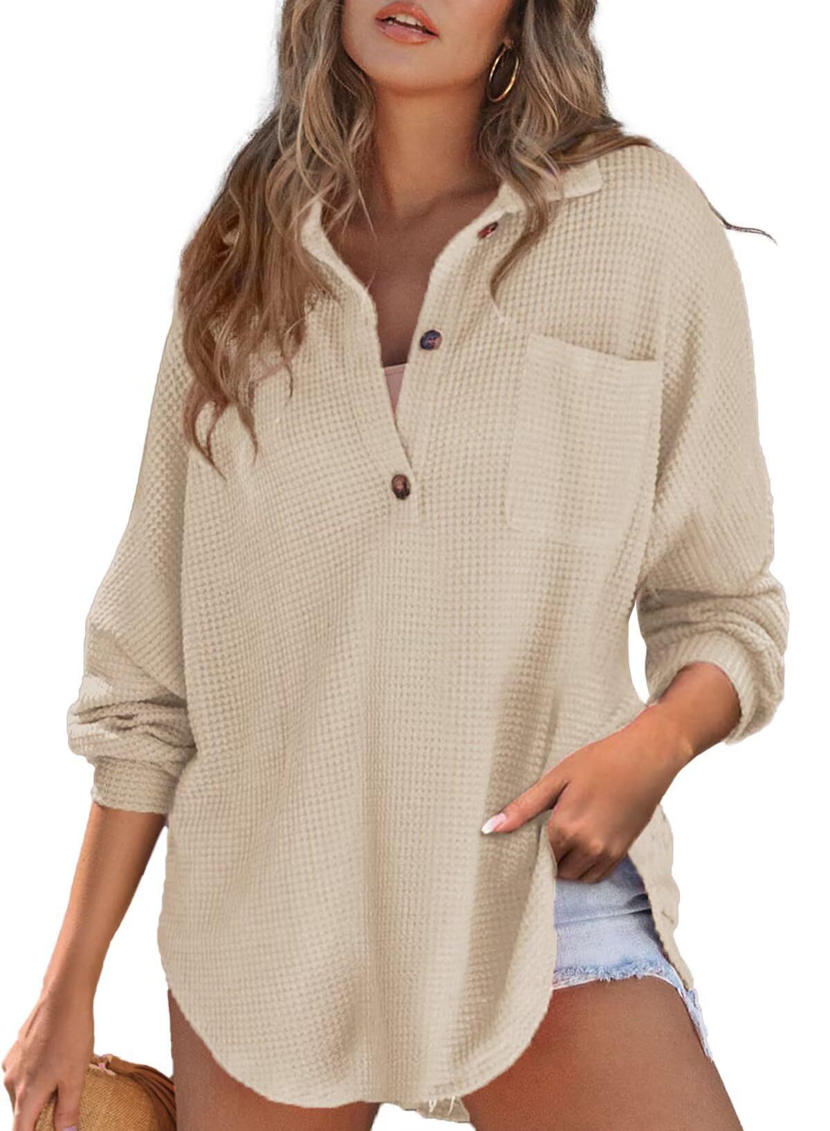 Blouse légère en tissu gaufré pour femme avec poche poitrine et boutons de berg-feldt