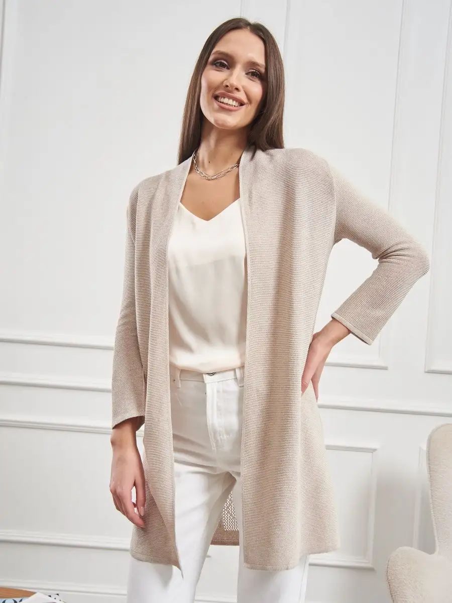 Cardigan élégant pour femme de berg-feldt, coupe ouverte, motif discret