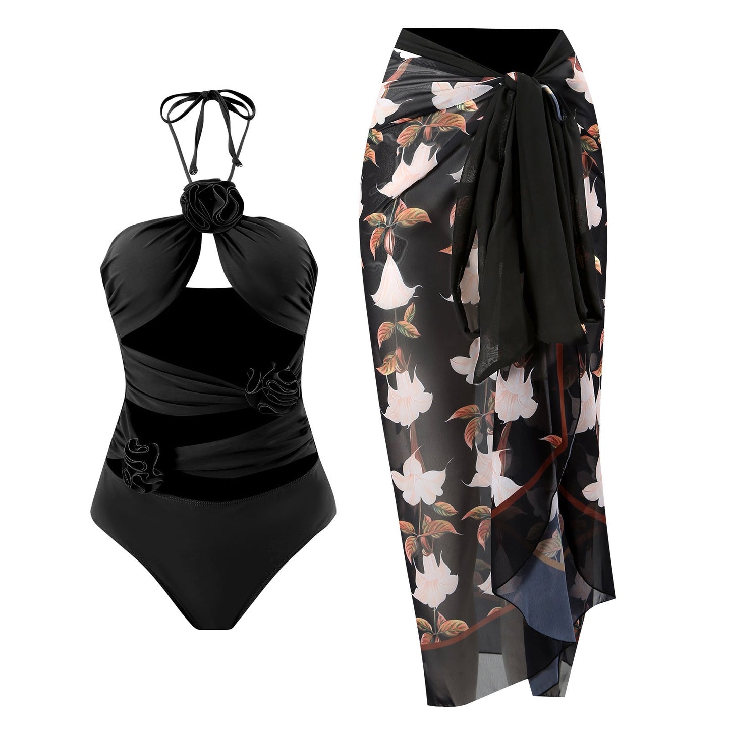 Maillot de bain pour femme Berg-Feldt avec surjupe florale