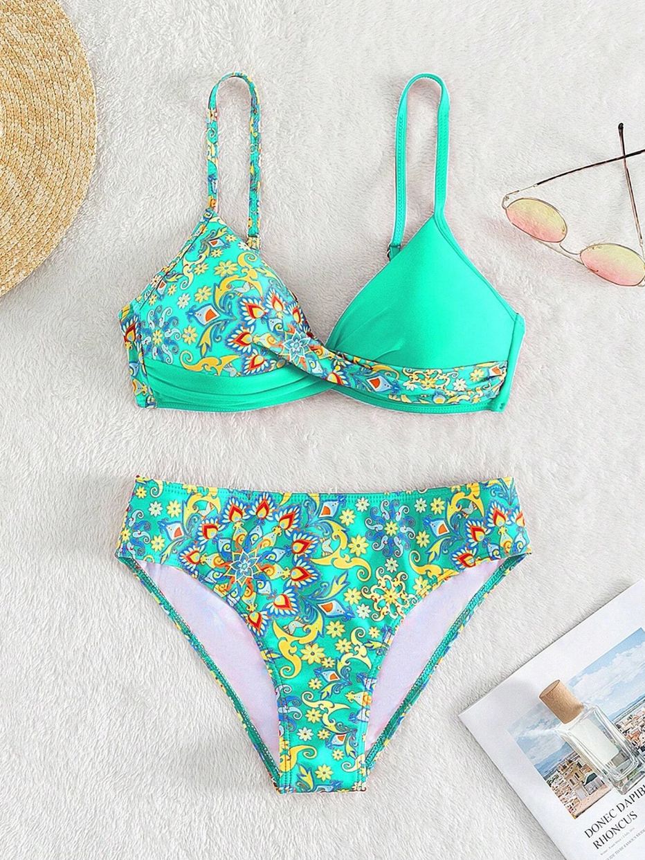 Women's Floral Print Bralette Bikini Set by berg-feldt
