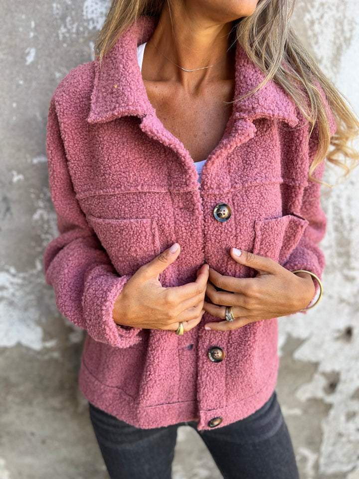 Women's Cozy Fleece Button-Front Jacket by berg-feldt