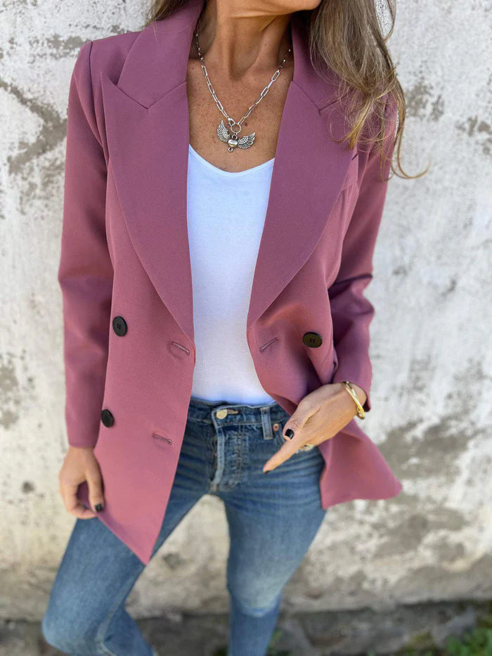 Blazer croisé élégant pour femme, coupe intemporelle, avec de légers coussinets d'épaule Berg-Feldt