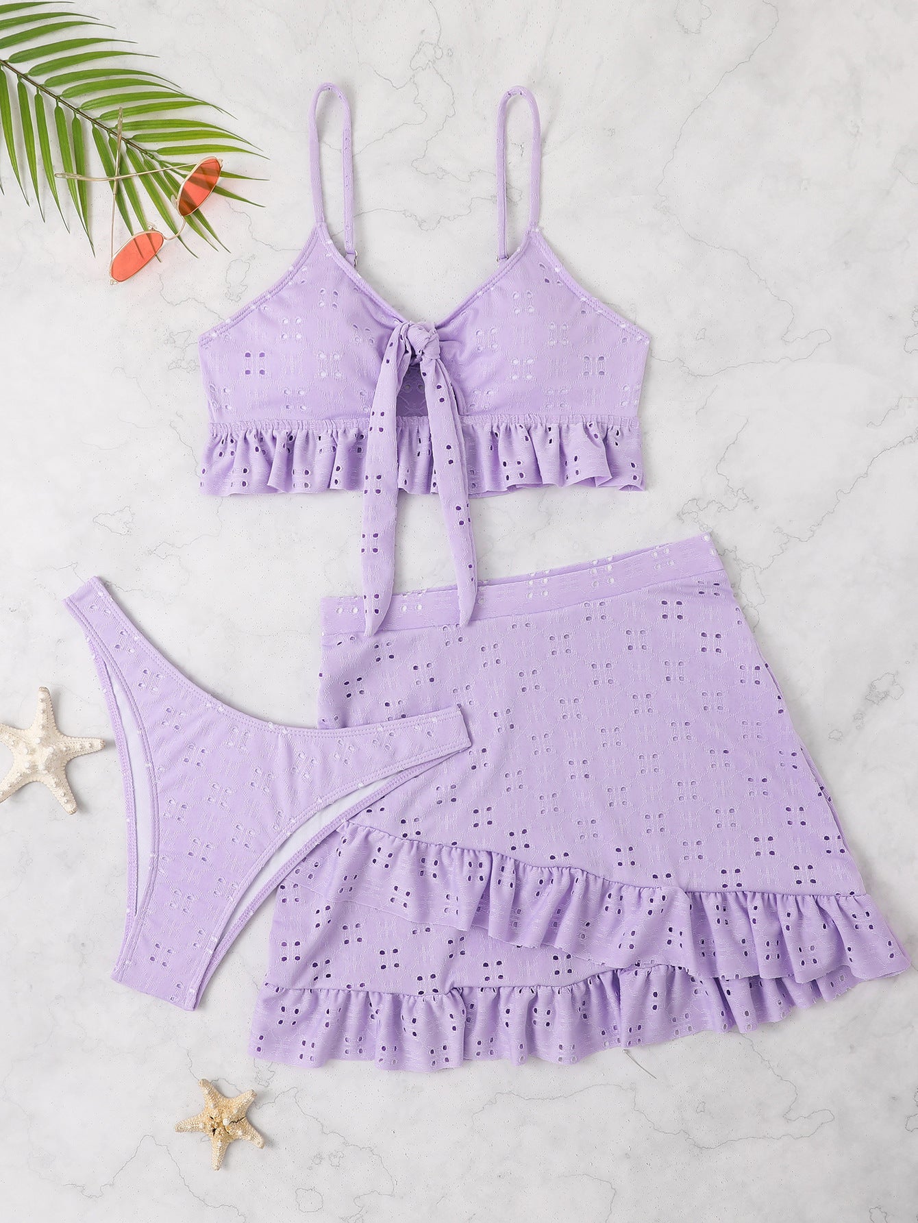 Ensemble de bikini pour femme avec jupe ample à volants et haut à nouer de berg-feldt