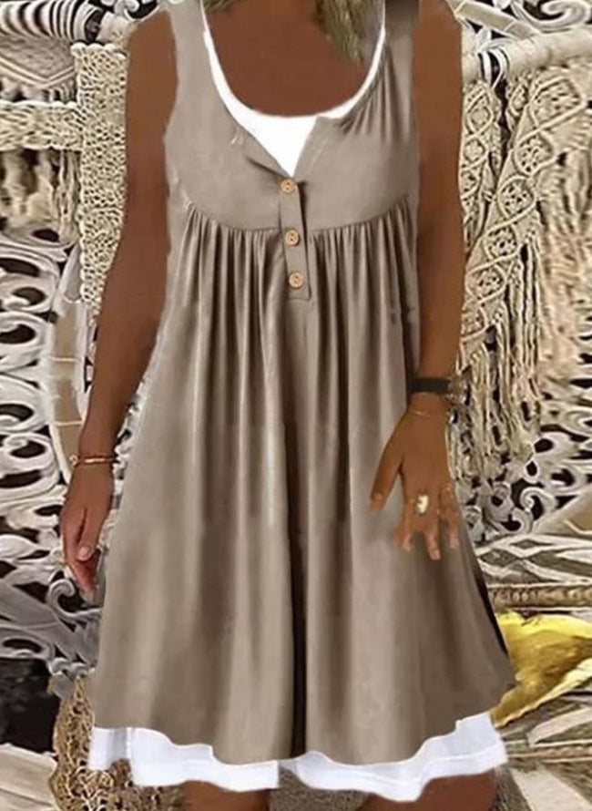 Robe d'été pour femme avec ornements boutonnés et jupe évasée de berg-feldt
