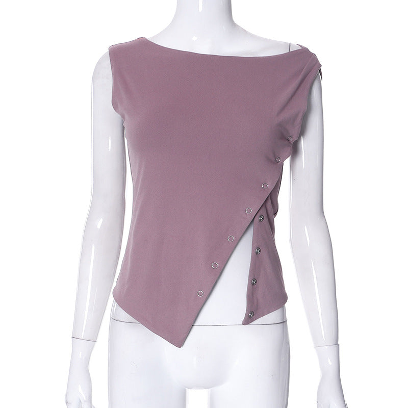 Women's Asymmetrical Snap-Detail Top by berg-feldt