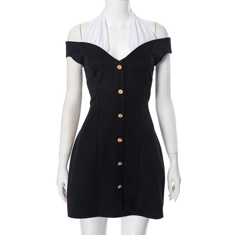 Women's Off-the-Shoulder Button-Up Mini Dress berg-feldt