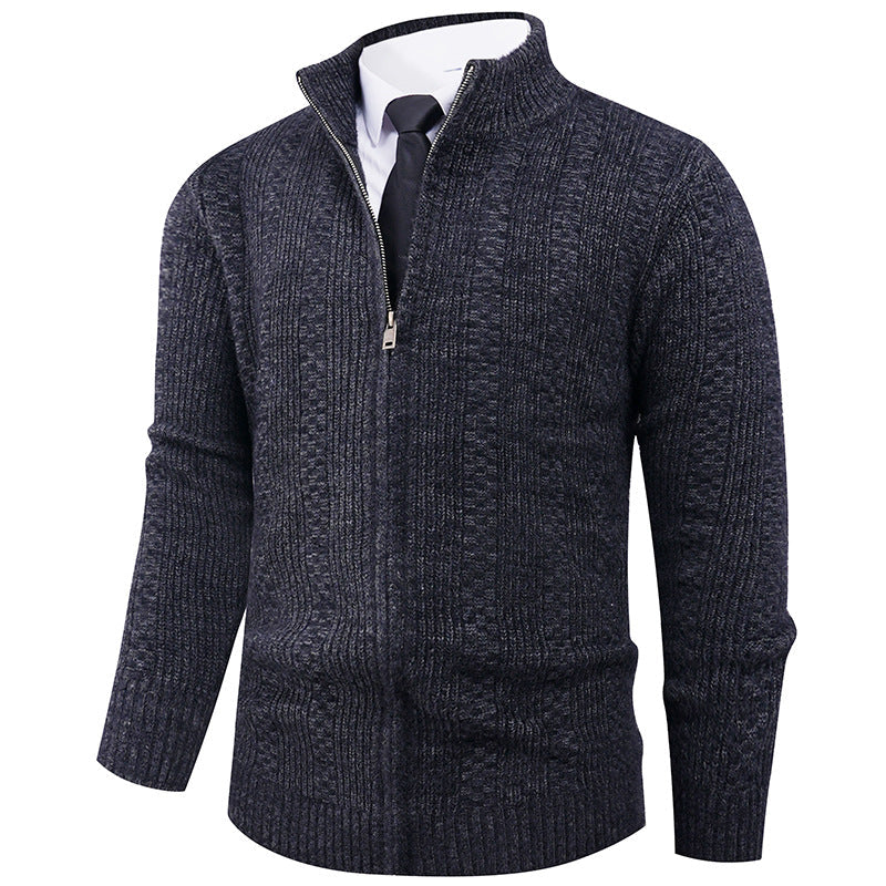 Pull homme en maille avec col montant et fermeture éclair intégrale Berg-Feldt