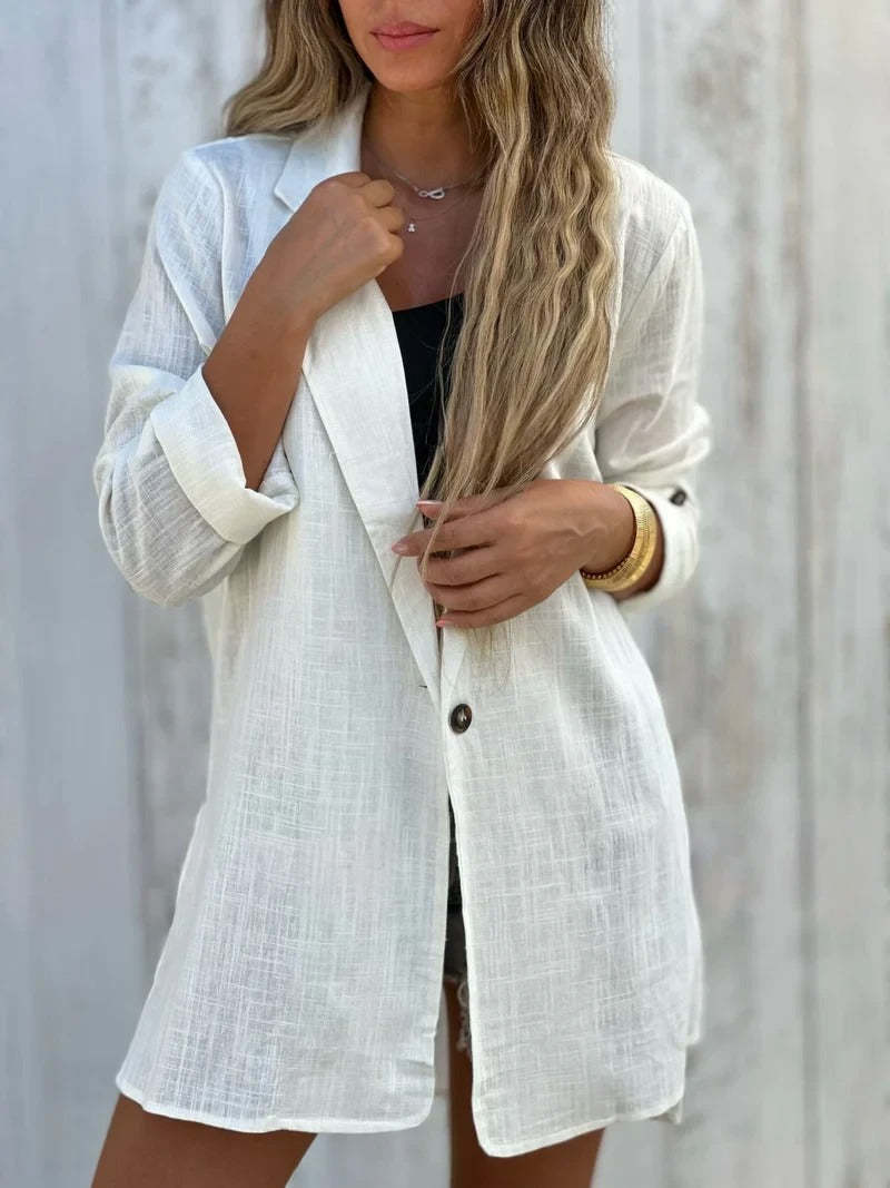 Robe blazer légère pour femme avec bras enveloppants et boutons de berg-feldt