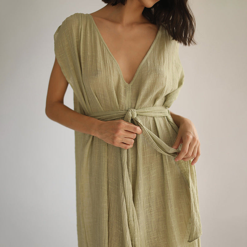 Wickelkleid für Damen mit Gürtel