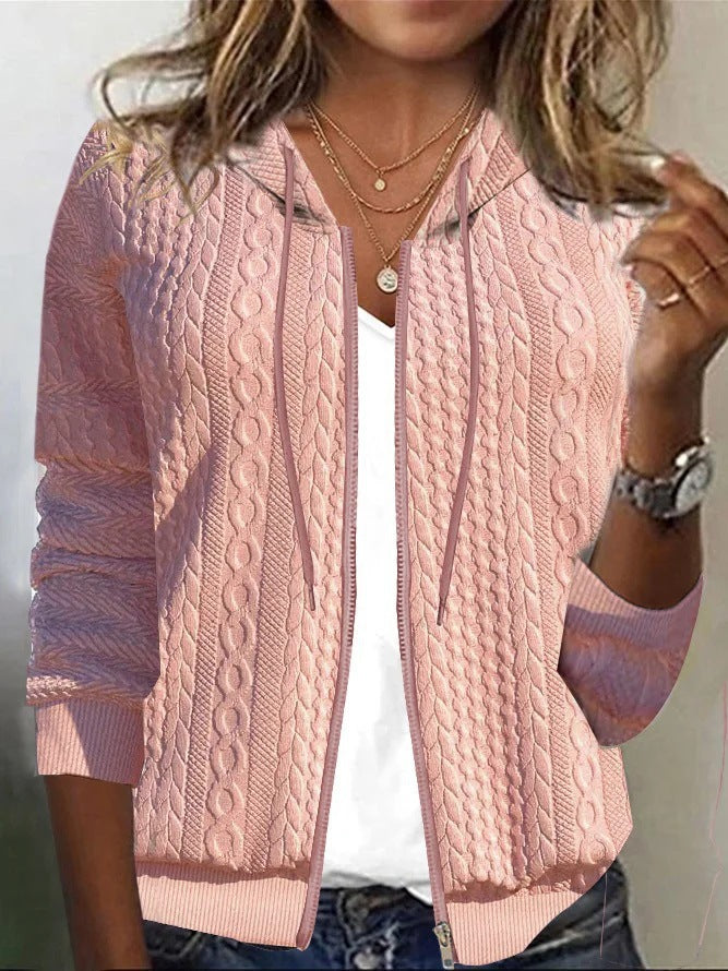 Women's Cable Knit Zip-Up Hoodie by berg-feldt
