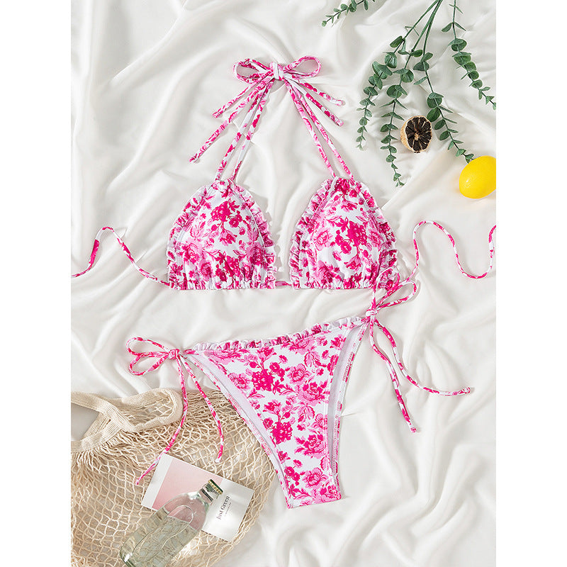Women's Floral Ruffle Triangle Bikini Set berg-feldt