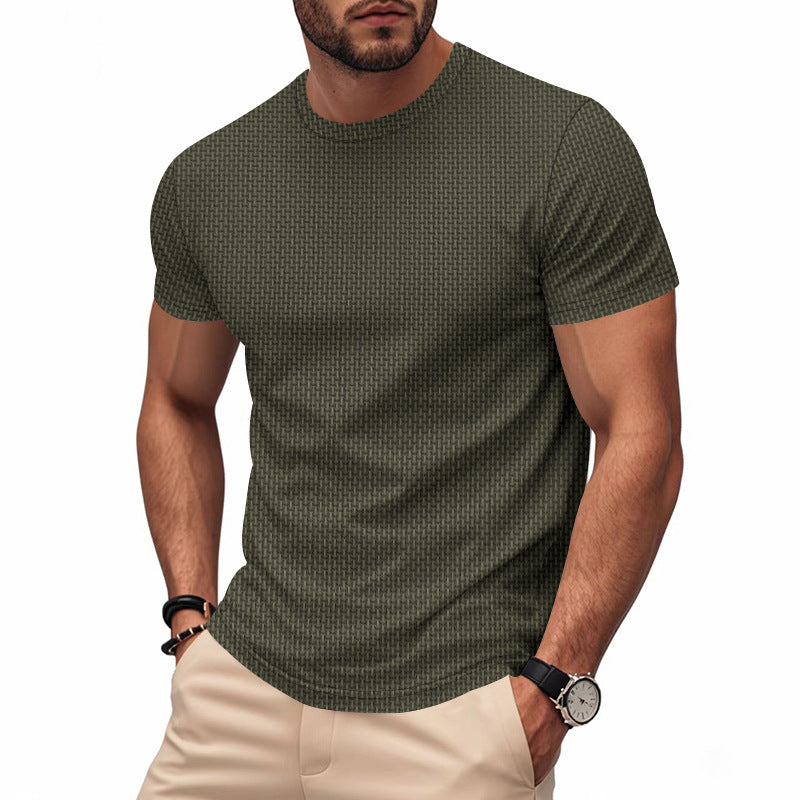Herren Kurzarm T-Shirt mit strukturiertem Design und atmungsaktiver Baumwolle Berg-Feldt