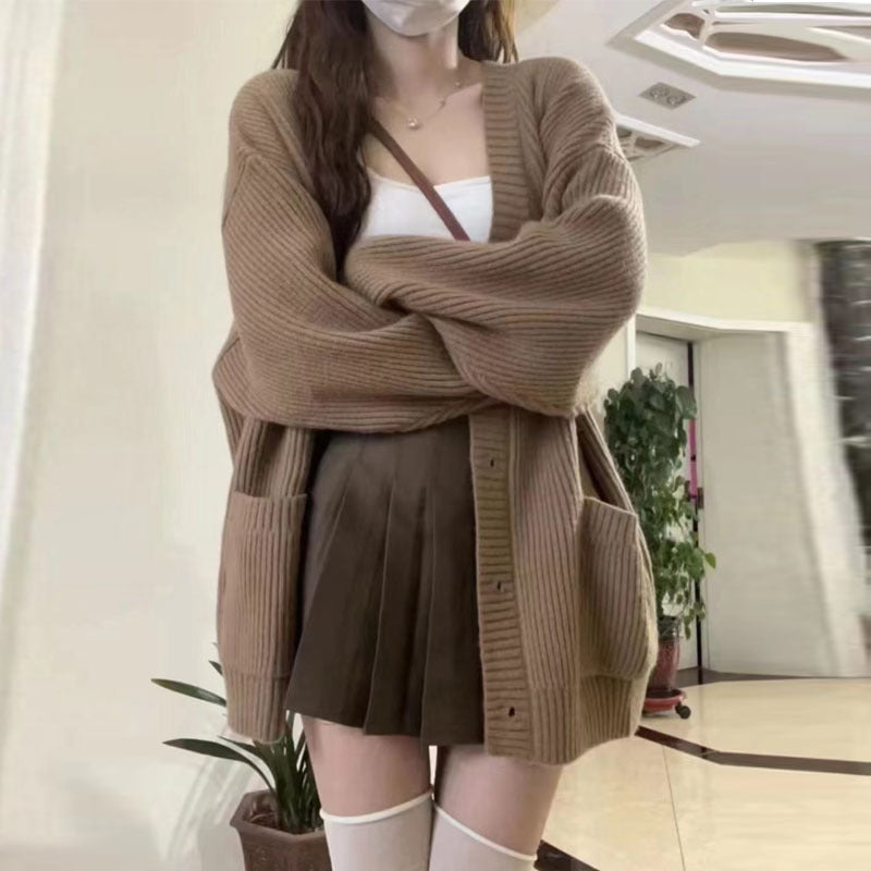 Cardigan femme grosse maille avec grandes poches et coupe décontractée Berg-Feldt