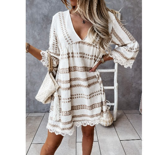 Robe tunique rayée bohème berg-feldt pour femme