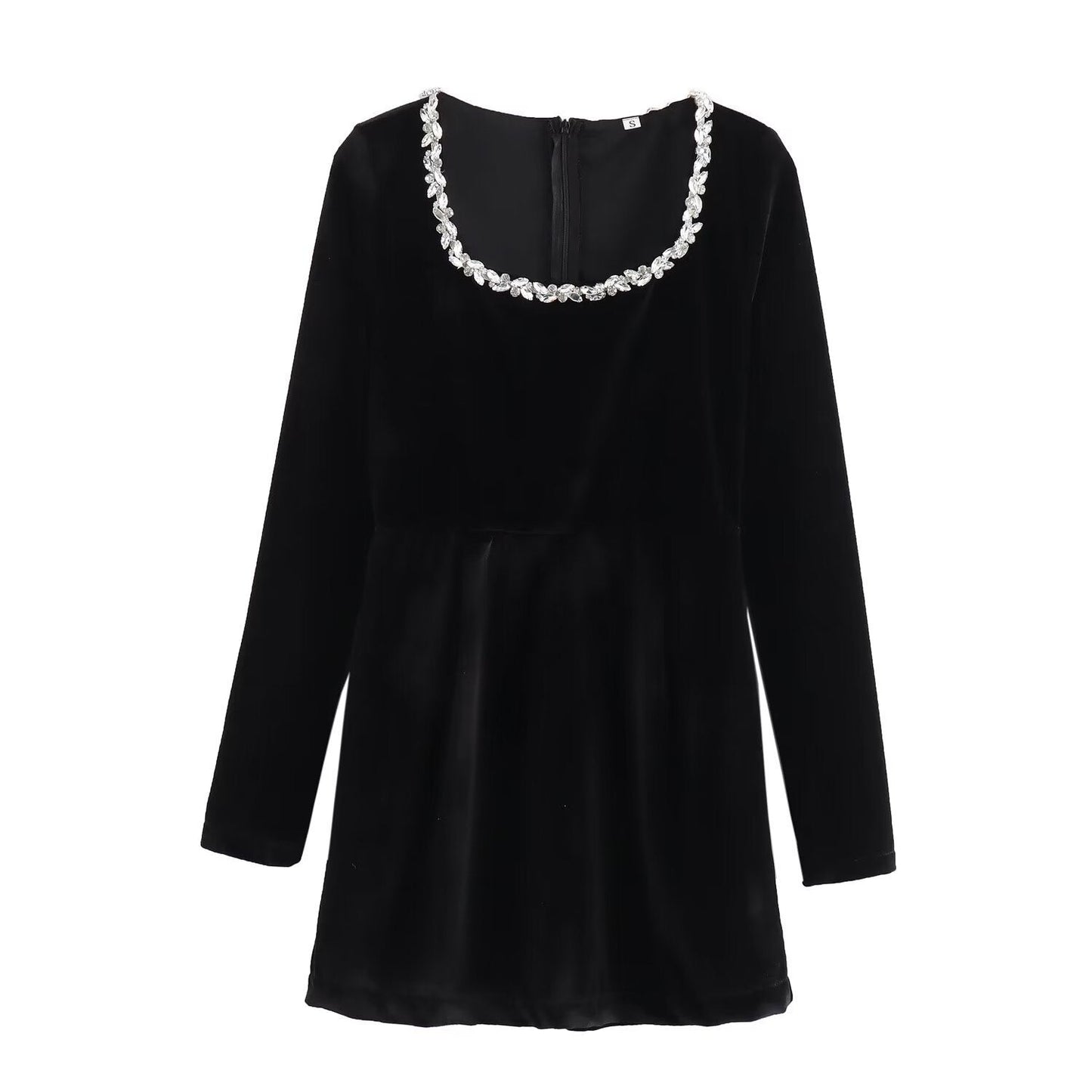 A-Linien-Kleid mit verziertem Ausschnitt, Langarm, Damen von berg-feldt