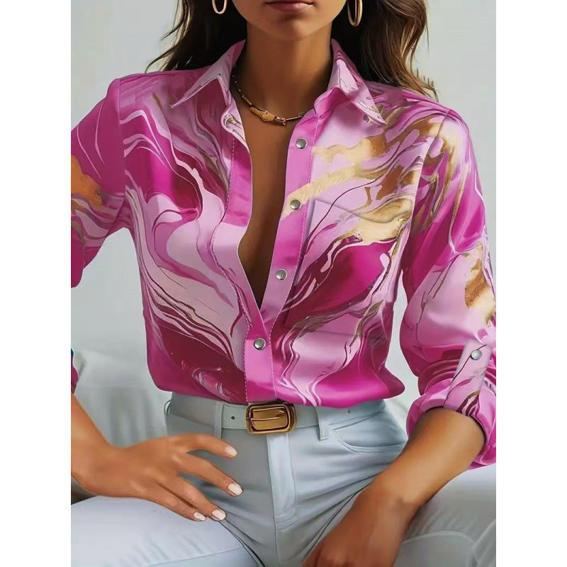 Chemise en satin élégante à motif nautique berg-feldt pour femme