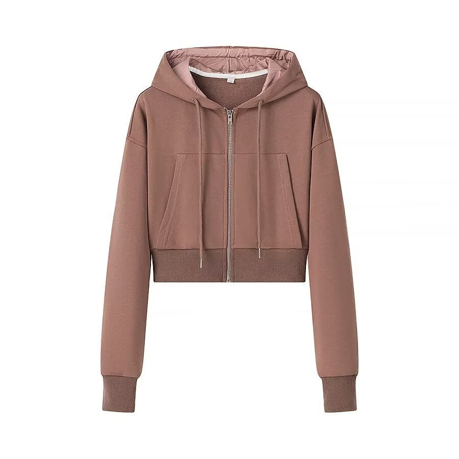 Women's Cropped Zip-Up Hoodie Sweatshirt by berg-feldt
