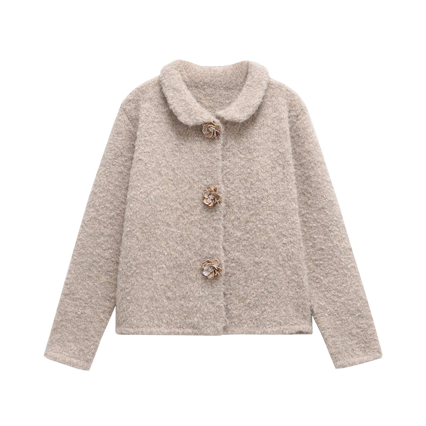 Women's Classic Wool Blend Jacket with Decorative Buttons by berg-feldt
