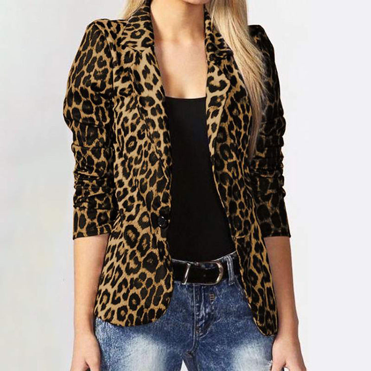 Damen Blazer Léopard Mode avec Détails Élégants Berg-Feldt