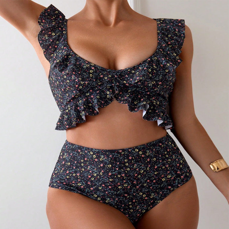 Ensemble de bikini pour femme avec volants fantaisie et culotte taille haute de berg-feldt