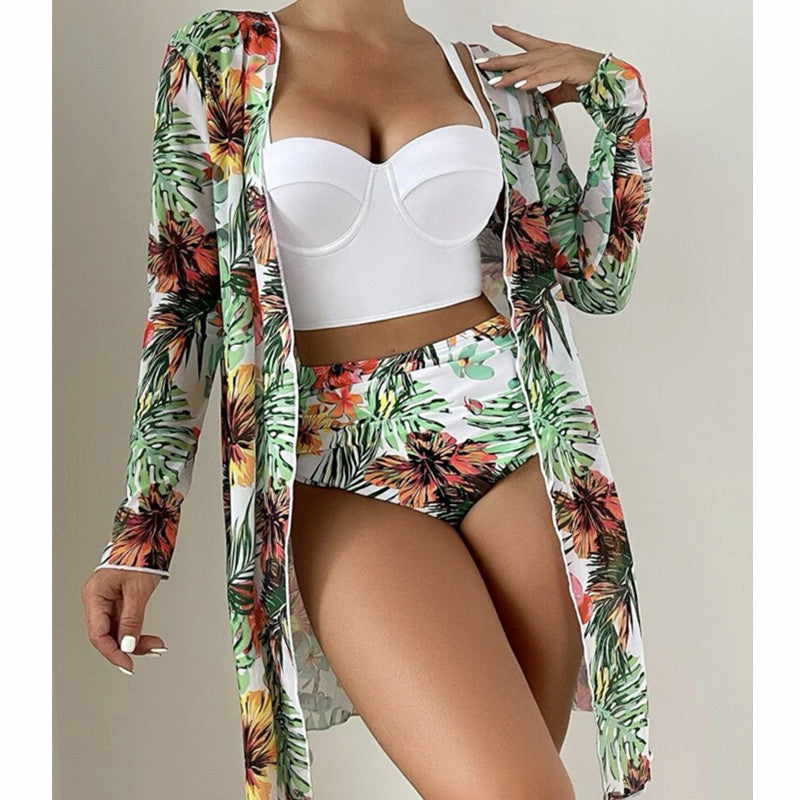 Women's Floral Print Swim Cover-Up and Bikini Set by berg-feldt