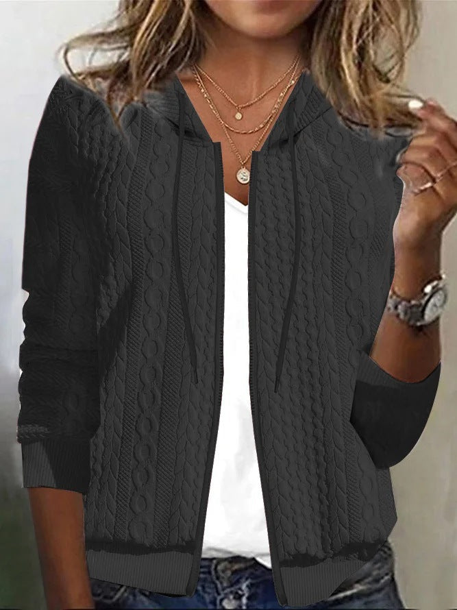 Women's Cable Knit Zip-Up Hoodie by berg-feldt