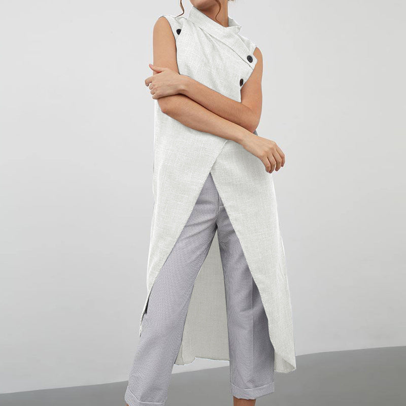 Asymmetrisches Maxikleid mit Stehkragen von berg-feldt für Damen