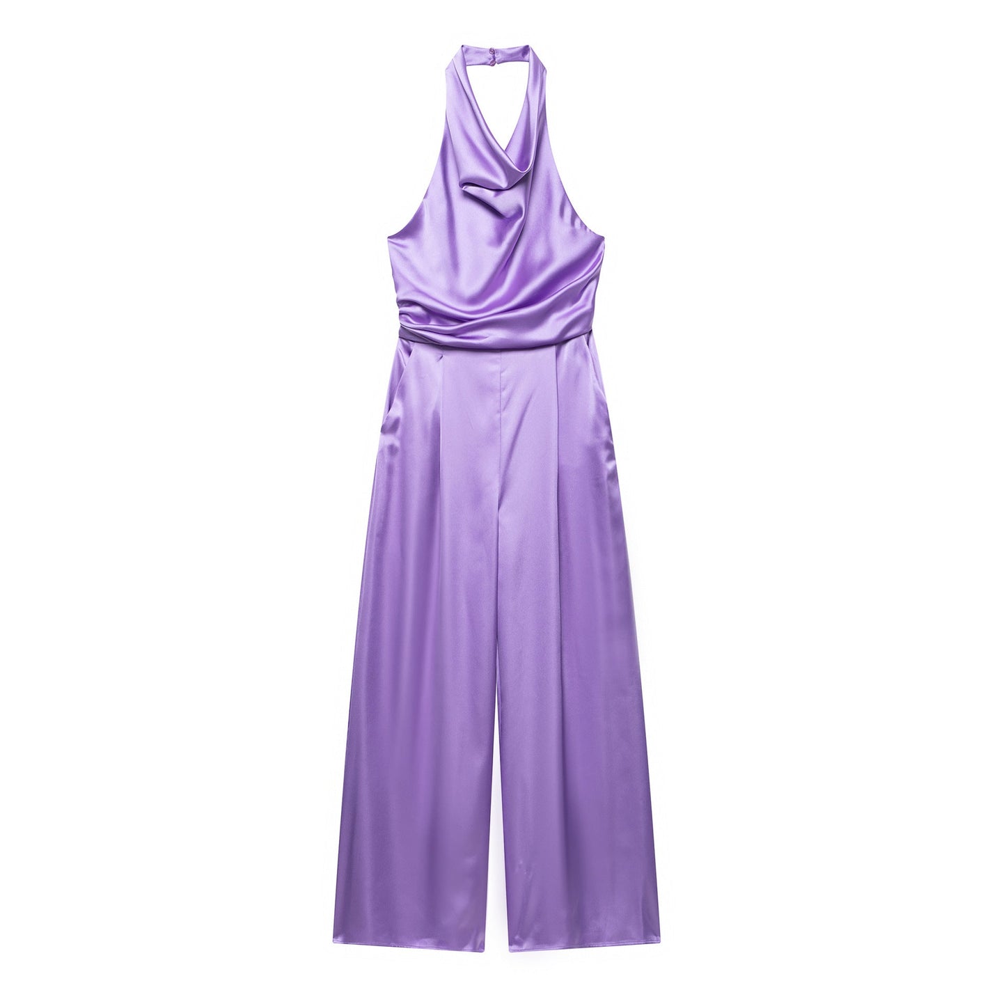 Women's Halter Neck Satin Wide-Leg Jumpsuit by berg-feldt