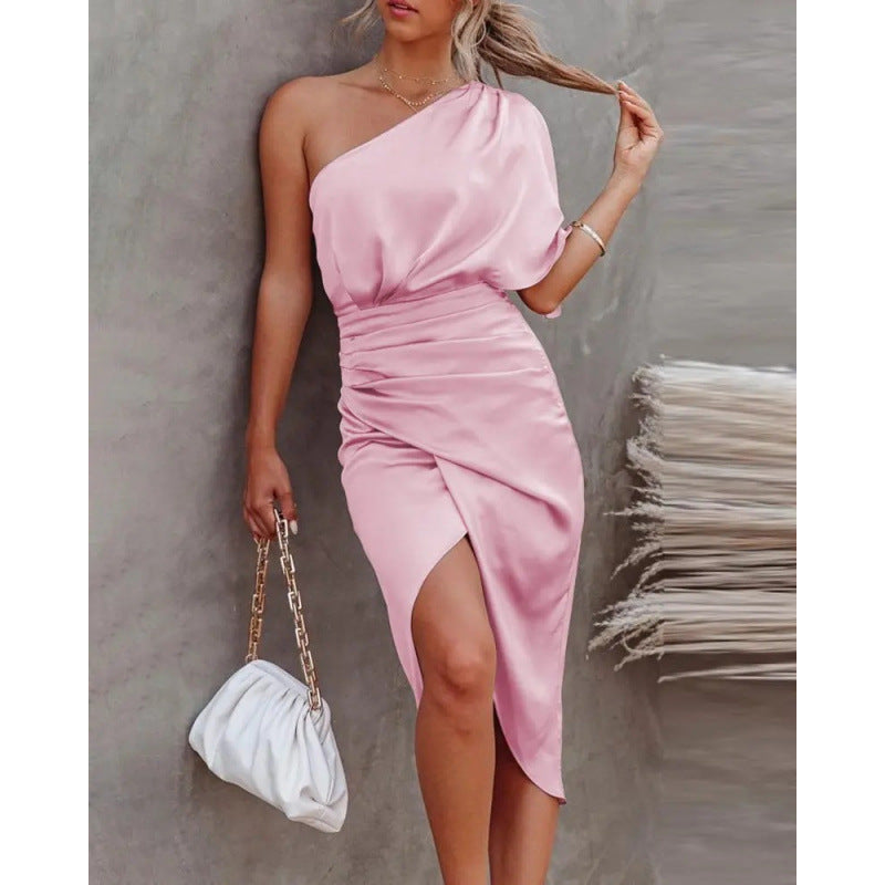 Asymmetrisches Wickel-Midikleid mit Seitenschlitz von Berg-Feldt