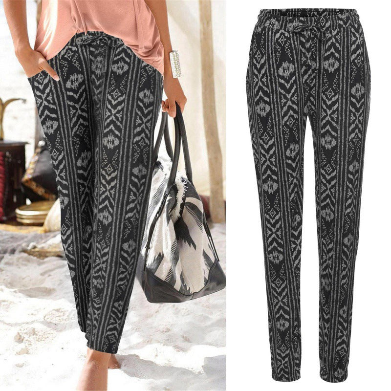 Pantalon de détente pour femme Berg-Feldt à taille élastique et motif floral