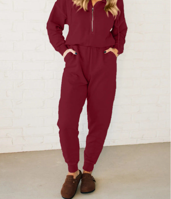 Bequemer Damen Jumpsuit mit kurzem Reißverschluss und elastischem Bund von berg-feldt