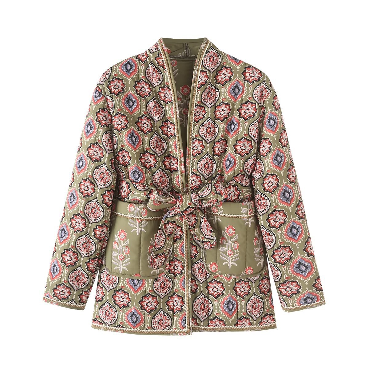 Women's Quilted Floral Print Utility Jacket by berg-feldt