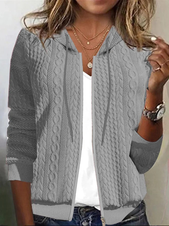 Women's Cable Knit Zip-Up Hoodie by berg-feldt